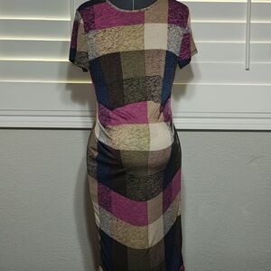 Multicolor Plaid Women Dress